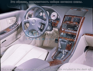 Накладки на торпеду Nissan Maxima 2000-2001 базовый набор, АКПП, Радио без CD Player, 28 элементов. - Автоаксессуары и тюнинг