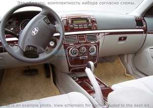Накладки на торпеду Hyundai Sonata 2006-UP полный набор, с подогрев сидений, ручной AC Control - Автоаксессуары и тюнинг