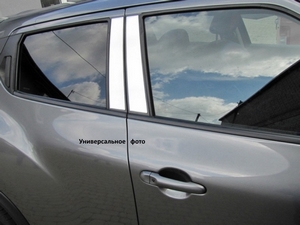 Alu-Frost Накладки на внешние стойки дверей, 4 части, алюминий (5D) KIA (киа) Ceed/сид 12- - Автоаксессуары и тюнинг