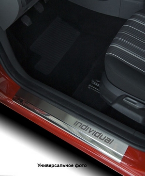 Alu-Frost Накладки на внутренние пороги с надписью, нерж. сталь, 2 шт. MITSUBISHI (митсубиси) Pajero/паджеро V80 07-/11-/14- - Автоаксессуары и тюнинг