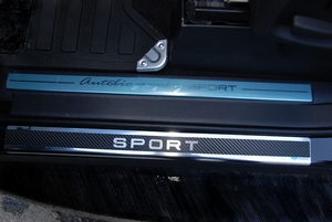 Alu-Frost Накладки на внутренние пороги с надписью, нерж. сталь+карбон, 4 шт. LAND ROVER (ленд ровер)/ROVER Range Rover Sport 05-09 - Автоаксессуары и тюнинг