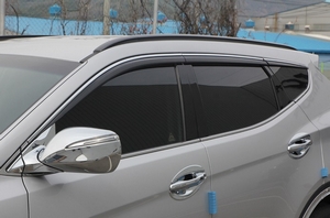 Autoclover Дефлекторы боковых окон с хром молдингом, 6 частей HYUNDAI (хендай) Santa FE 12- - Автоаксессуары и тюнинг
