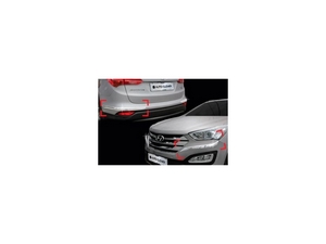 C336 Набор хромированных молдингов переднего и заднего бампера Hyundai Santa Fe/санта фе DM (2012 по н.в.) - Автоаксессуары и тюнинг
