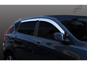 K728 Дефлекторы на окна хромированные (ветровики) Hyundai Solaris HB 2011-2016 - Автоаксессуары и тюнинг