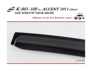 K901-109 Дефлекторы окон тёмные Hyundai Solaris 2011 по н.в. - Автоаксессуары и тюнинг