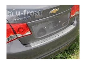 25-3981 Накладка на задний бампер с загибом Chevrolet Cruze/круз Sedan (2013-) (ALU-FROST) нерж.сталь - Автоаксессуары и тюнинг