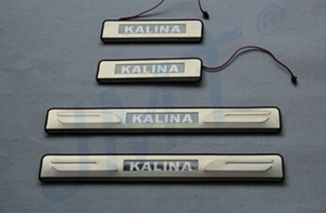 JMT Накладки на дверные пороги с логотипом и LED подсветкой, нерж. LADA (ваз, лада) Kalina 07- - Автоаксессуары и тюнинг