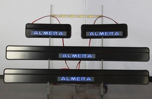 JMT Накладки на дверные пороги с логотипом и LED подсветкой, нерж. NISSAN (ниссан) Almera 12- - Автоаксессуары и тюнинг