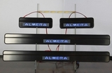 JMT Накладки на дверные пороги с логотипом и LED подсветкой, нерж. NISSAN (ниссан) Almera 12-