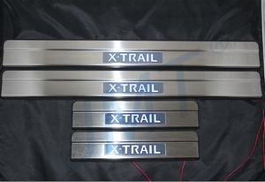JMT Накладки на дверные пороги с логотипом и LED подсветкой, нерж. NISSAN (ниссан) X-Trail 14- - Автоаксессуары и тюнинг