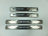 JMT Накладки на дверные пороги с логотипом и LED подсветкой, нерж. PEUGEOT (пежо) 408 12-
