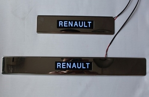 JMT Накладки на дверные пороги с логотипом и LED подсветкой, нерж. RENAULT (рено) Logan/логан/Логан 04-/08- - Автоаксессуары и тюнинг