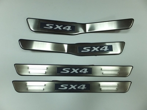 JMT Накладки на дверные пороги с логотипом и LED подсветкой, нерж. SUZUKI (сузуки) SX 4 06-/10- - Автоаксессуары и тюнинг