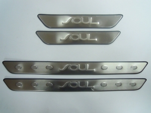 JMT Накладки на дверные пороги с логотипом, нерж. KIA (киа) Soul/Соул 08-11 - Автоаксессуары и тюнинг