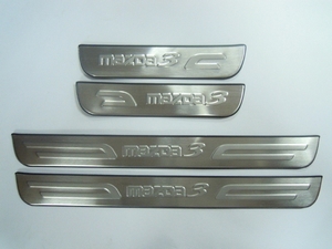 JMT Накладки на дверные пороги с логотипом, нерж. MAZDA (мазда) 3 05-09 - Автоаксессуары и тюнинг