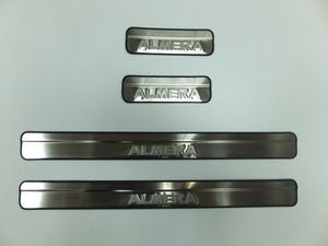 JMT Накладки на дверные пороги с логотипом, нерж. NISSAN (ниссан) Almera 12- - Автоаксессуары и тюнинг