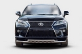 Lexus Защита переднего бампера с декоративными элементами 60/42 мм двойная LEXUS (лексус) RX270/RX350/450h 12-