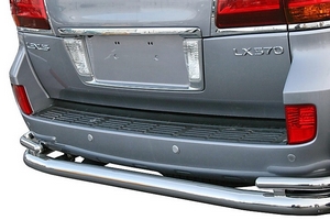 Lexus Защита задняя 76/42 мм двойная LEXUS (лексус) LX570 07-11 - Автоаксессуары и тюнинг