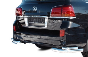 Lexus Защита задняя уголки 76/42 мм двойные (компл 2шт.) Lexus LX 570 Sport Package 2010- LEXUS (лексус) LX570 10- - Автоаксессуары и тюнинг