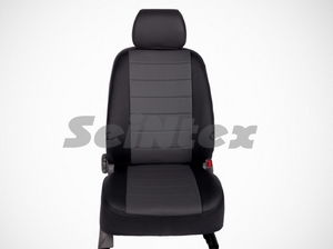Seintex Чехлы на сиденья (экокожа) , цвет - чёрный + серый HYUNDAI (хендай) Santa FE 12-15 - Автоаксессуары и тюнинг