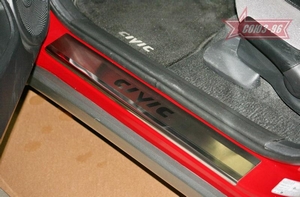 Souz-96 Накладки на внутр. пороги с рисунком (компл.4шт.) Civic/Цивик 5D HONDA (хонда) Civic/Цивик 06- - Автоаксессуары и тюнинг