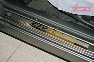 Souz-96 Накладки на внутр. пороги с рисунком (компл.4шт.) на металл 4D HONDA (хонда) Civic/Цивик 06- - Автоаксессуары и тюнинг