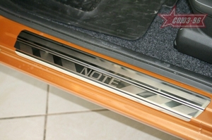 Souz-96 Накладки на внутр. пороги с рисунком (компл.4шт.) на металл NISSAN (ниссан) Note/ноут 08- - Автоаксессуары и тюнинг