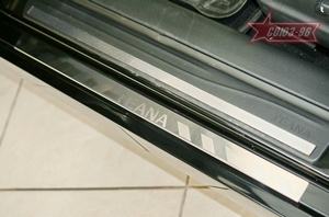 Souz-96 Накладки на внутр. пороги с рисунком (компл.4шт.) на металл NISSAN (ниссан) Teana 08- - Автоаксессуары и тюнинг