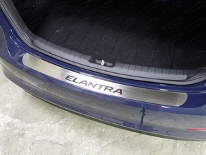 ТСС Накладка на задний бампер (лист шлифованный надпись Elantra/элантра) HYUNDAI (хендай) Elantra/элантра 16- - Автоаксессуары и тюнинг
