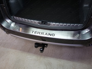 ТСС Накладка на задний бампер (лист шлифованный надпись TERRANO) NISSAN (ниссан) Terrano 14- - Автоаксессуары и тюнинг
