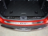 ТСС Накладка на задний бампер (лист шлифованный надпись XRAY) LADA (ваз, лада) X-Ray 16-