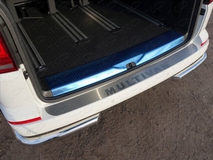 ТСС Накладка на задний бампер (лист шлифованный с надписью Multivan) VW T6 Multivan 15- - Автоаксессуары и тюнинг
