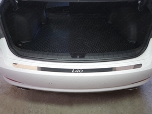 ТСС Накладка на задний бампер (лист зеркальный надпись i40) HYUNDAI (хендай) i40 12-15 - Автоаксессуары и тюнинг