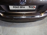 ТСС Накладка на задний бампер (лист зеркальный надпись Polo/Поло) VW Polo/Поло 15-