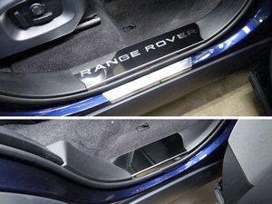 ТСС Накладки на пластиковые пороги (лист зеркальный надпись Range Rover) LAND ROVER (ленд ровер)/ROVER Range Rover Sport 14- - Автоаксессуары и тюнинг