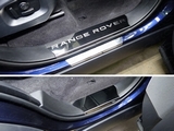 ТСС Накладки на пластиковые пороги (лист зеркальный надпись Range Rover) LAND ROVER (ленд ровер)/ROVER Range Rover Sport 14-