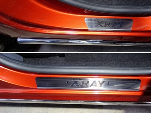 ТСС Накладки на пороги (лист шлифованный надпись XRAY) LADA (ваз, лада) X-Ray 16- - Автоаксессуары и тюнинг