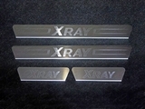 ТСС Накладки на пороги (лист шлифованный надпись XRAY) LADA (ваз, лада) X-Ray 16-