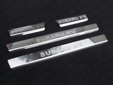 ТСС Накладки на пороги (лист зеркальный надпись Subaru XV) SUBARU (субару) XV 12-