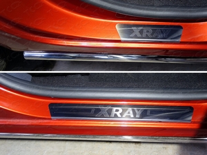 ТСС Накладки на пороги (лист зеркальный надпись XRAY) LADA (ваз, лада) X-Ray 16- - Автоаксессуары и тюнинг