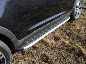 ТСС Пороги алюминиевые с пластиковой накладкой KIA (киа) Sportage/Спортаж 14- - Автоаксессуары и тюнинг