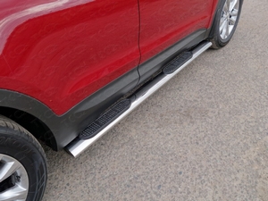ТСС Пороги овальные с накладкой 120х60 мм (4WD) HYUNDAI (хендай) Santa FE 15- - Автоаксессуары и тюнинг