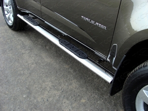 ТСС Пороги овальные с накладкой 120х60 мм CHEVROLET (шевроле) TrailBlazer 13- - Автоаксессуары и тюнинг