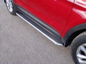 ТСС Пороги с площадкой (нерж. лист) 60, 3 мм (4WD) HYUNDAI (хендай) Santa FE 15- - Автоаксессуары и тюнинг