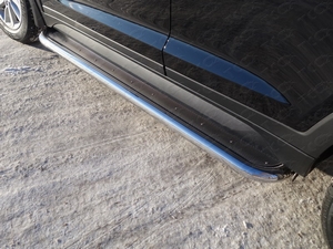 ТСС Пороги с площадкой (нерж. лист) 60, 3 мм HYUNDAI (хендай) Tucson 16- - Автоаксессуары и тюнинг