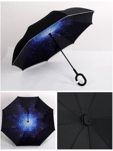 Space МЕХАНИЧЕСКИЙ зонт-наоборот (SMART-зонт) светоотражающий - Автоаксессуары и тюнинг