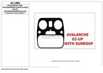 Накладки на торпеду Chevrolet Avalanche 2000-2002 Overhead без sunroof
