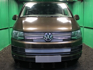 Allest Защита радиатора, хром, верх (6 частей) VW T6 Multivan/Caravelle 15- - Автоаксессуары и тюнинг
