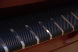 Alu-Frost Накладка на задний бампер профилированная с загибом, нерж. сталь + карбон (4 D Sedan) VW Polo/Поло 10-