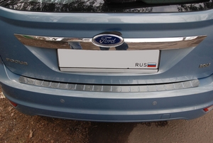 Alu-Frost Накладка на задний бампер с силиконом, нерж. сталь (5D) FORD (форд) Focus/фокус 08-10 - Автоаксессуары и тюнинг